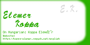 elemer koppa business card